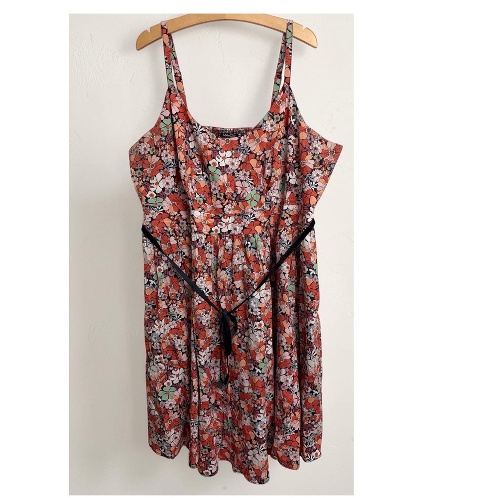 Retro Chic by Torrid Floral Midi Dress Plus Size 3 3X Smocked Lined Sleeveless